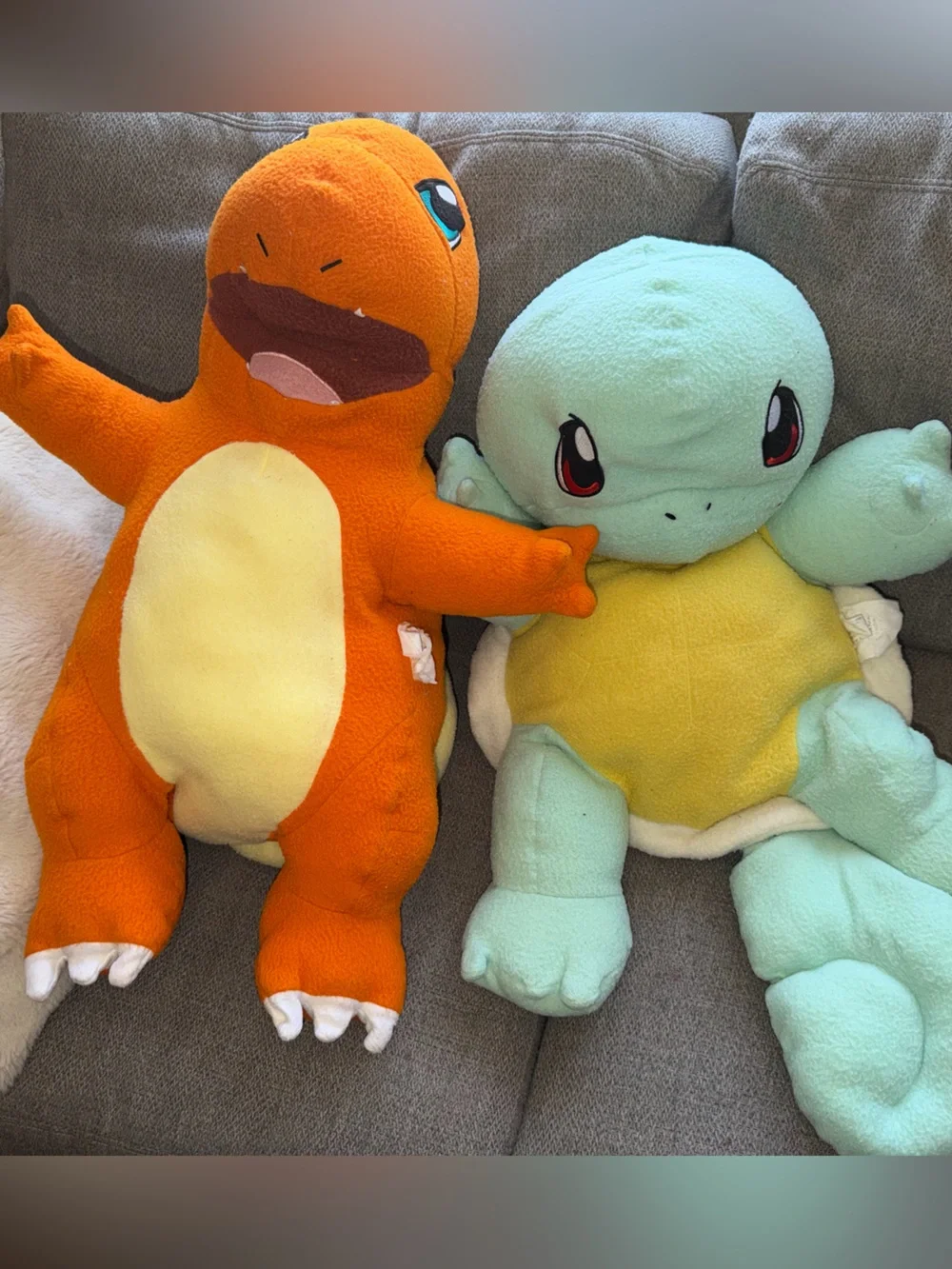 VTG 1990s Pokemon Plush SQUIRTLE  & Charmander Body Pillow Pal Cushion Cuddle